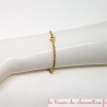 Bracelet artisanal pour femme décor nénuphar turquoise et or  autre longueur sur demande