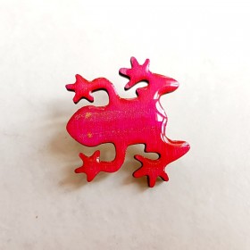 Broche fantaisie grenouille rose vif pour un cadeau plaisir