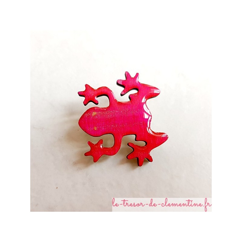 Broche fantaisie grenouille rose vif pour un cadeau plaisir