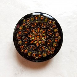Broche pour femme baroque médiéval noir et bronze, artisanat d'art