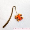 Marque page grenouille orange et décor métal bronze, un cadeau original et utile pour petits et grands lecteurs