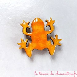 Magnet de collection grenouille jaune orangé fabrication artisanale modèle original