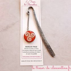 Marque-page triskel rose et argent bijou de livre cadeau original