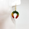 Boucle d'oreille femme fer à cheval 3 couleurs porte bonheur