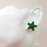 Bouton puce d'oreille étoile de mer vert et doré fait main