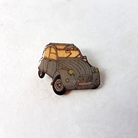 Broche de collection 2 cv grise voiture mythique un cadeau original pour passionné