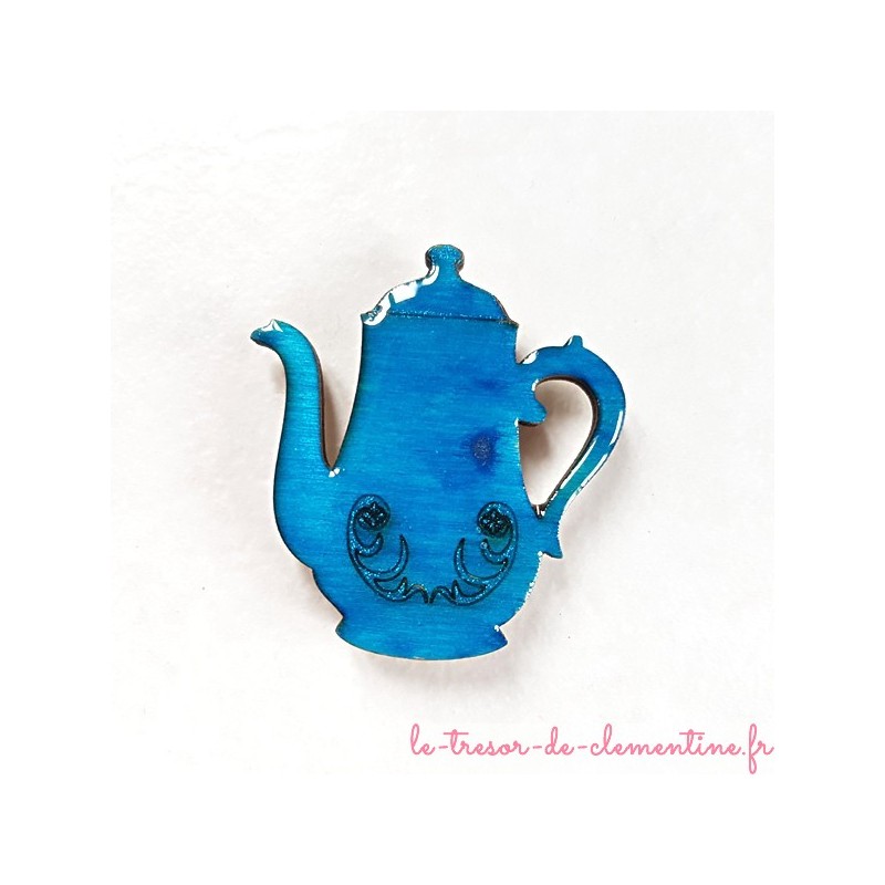 Magnet collection cafetière bleu turquoise un cadeau original et utile de fabrication artisanale