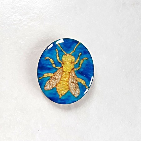 Magnet de collection abeille turquoise or et argent cadeau original