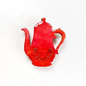 Magnet collection cafetière rouge  un cadeau original et utile de fabrication artisanale
