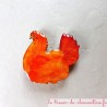 Magnet de collection forme Poule couveuse orange ton feu pour un cadeau utile et original