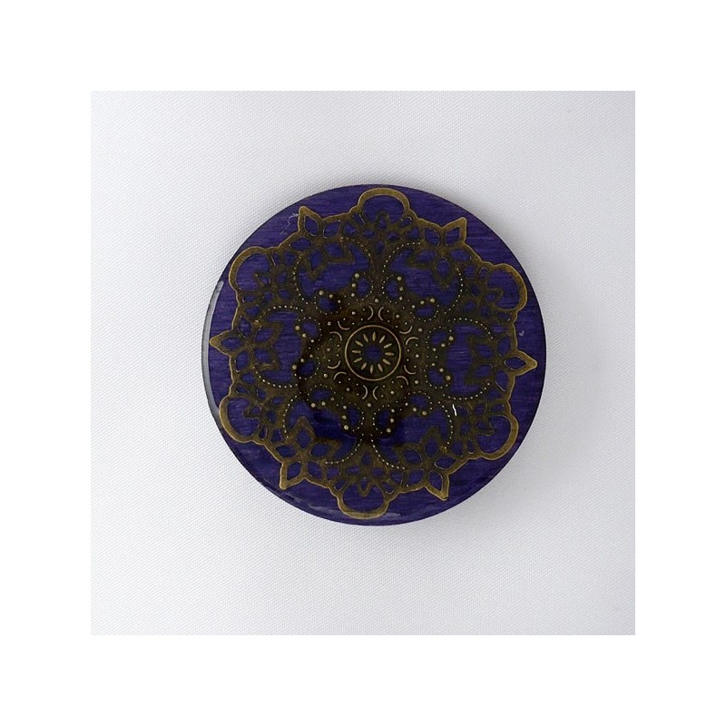 Broche rosace style baroque ou médiéval violet Broche rosace style baroque ou médiéval violet