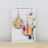 Boucle d'oreille fantaisie et originale multicolore dissociée, ronde multicolore monture dorée acier inoxydable