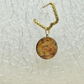 Boucle d'oreille fantaisie et originale multicolore dissociée, ronde multicolore