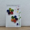 Bouton d'oreille forme fleur multicolore boucle d'oreille artisanale fait main