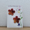 Bouton d'oreille forme fleur ton feu boucle d'oreille fantaisie fait main très légères