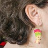 Paire de boucle d'oreille artisanale avec visage de Nefertiti habille bien l'oreille