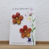 Puce d'oreille fleur Bouton d'oreille fleur ton flammé boucle d'oreille fantaisie