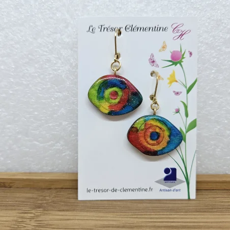 Boucles d'oreilles Acidulées – Multicolores & Artistiques – Dormeuses en Acier Inoxydable très légères et confortables