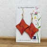 Boucle d'oreille artisanale acidulées camaieu de rouge