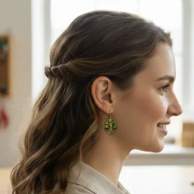 Boucle d'oreille fantaisie abeille très léger bijou artisanal aux couleurs printanières