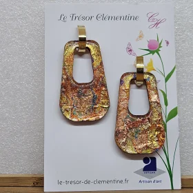 Grandes Boucles d'oreilles "Biface" artisanales originales Le Trésor de Clémentine