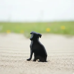 Magnet chien Labrador sable illustration artisan d'art, décoré à la main