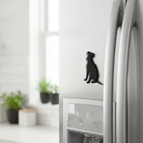 Magnet Artisanal Labrador noir - cadeau original à petit prix - Fait Main en France