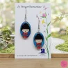 Craquez pour ces boucles d'oreilles Kokeshi bois. ultra légère atout oreille sensible, fabrication artisanale française