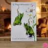 Boucles d'oreilles Nature Forme de chat et fleur fait main Création Artisanale