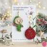Boucles d'Oreilles Lutin de Noël - Vert et Rouge Pailleté, boucles d'oreilles fantaisie