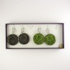 Boucle d'oreille fantaisie arabesques verte forme ronde