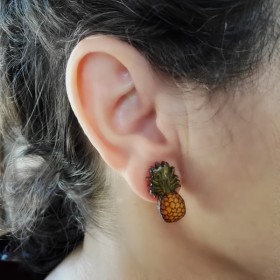 Boucle d'oreille ananas boucle d'oreille fantaisie pour enfant ou adulte