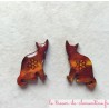 Boucle d'oreille fantaisie chat marron bouton oreille percée (clou) ou non percée (clip) bijou artisanal
