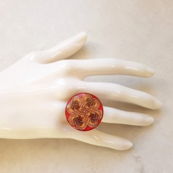 Bague originale coeur celtique rose, bijou original, bague originale avec support de qualité réglable, autre couleur possible