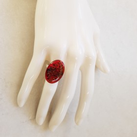 Bague originale ovale rose spirale baroque, bague originale bijou original baroque
