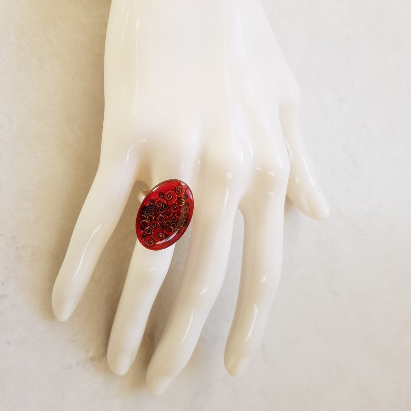Bague originale ovale rose spirale baroque, bague originale bijou original baroque Bague originale ovale rose spirale baroque, bague originale bijou original baroque