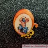 Broche originale romantique femme fleur orange, bijou original de création française