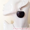 Boucle d'oreille femme fantaisie noir et violet scintillant, style médiéval, bijou fantaisie signé