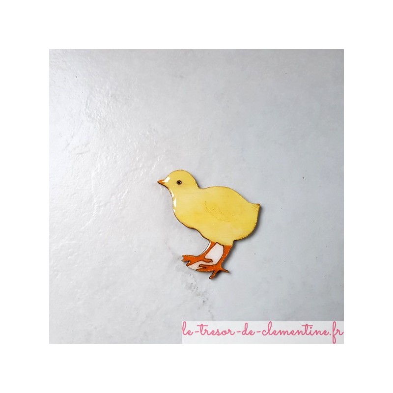 Magnet de collection poussin jaune paille, décor réalisé à la main fabrication française