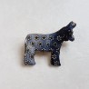 Broche âne Baudet du Poitou gris, bijou fantaisie artisanal