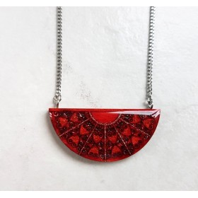 collier femme pendentif baroque rouge