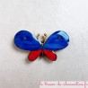 Magnet de collection papillon bleu rose, artisanat d'art