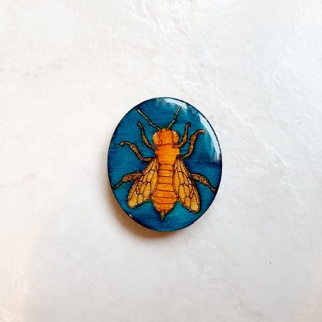 Magnet collection abeille dorée fond turquoise