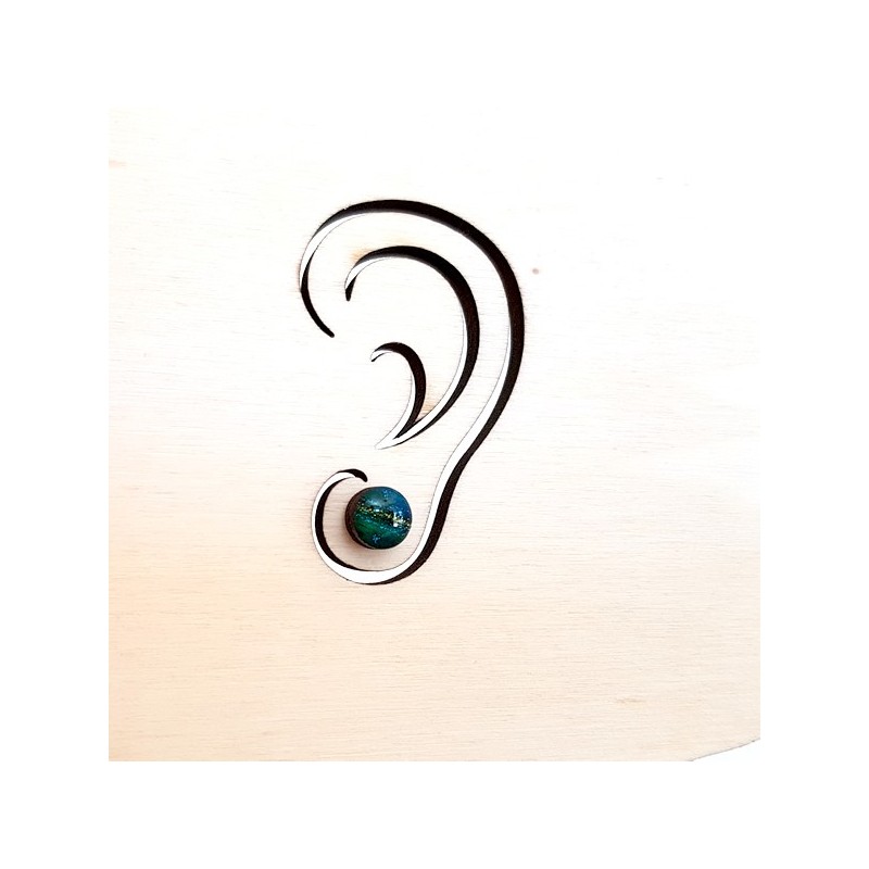 Petit bouton d'oreille, puce d'oreille turquoise à vert 8 mm Petit bouton d'oreille, puce d'oreille turquoise à vert 8 mm